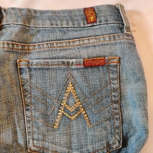 7 For All Mankind "A" Pockets Flare Blue Jeans